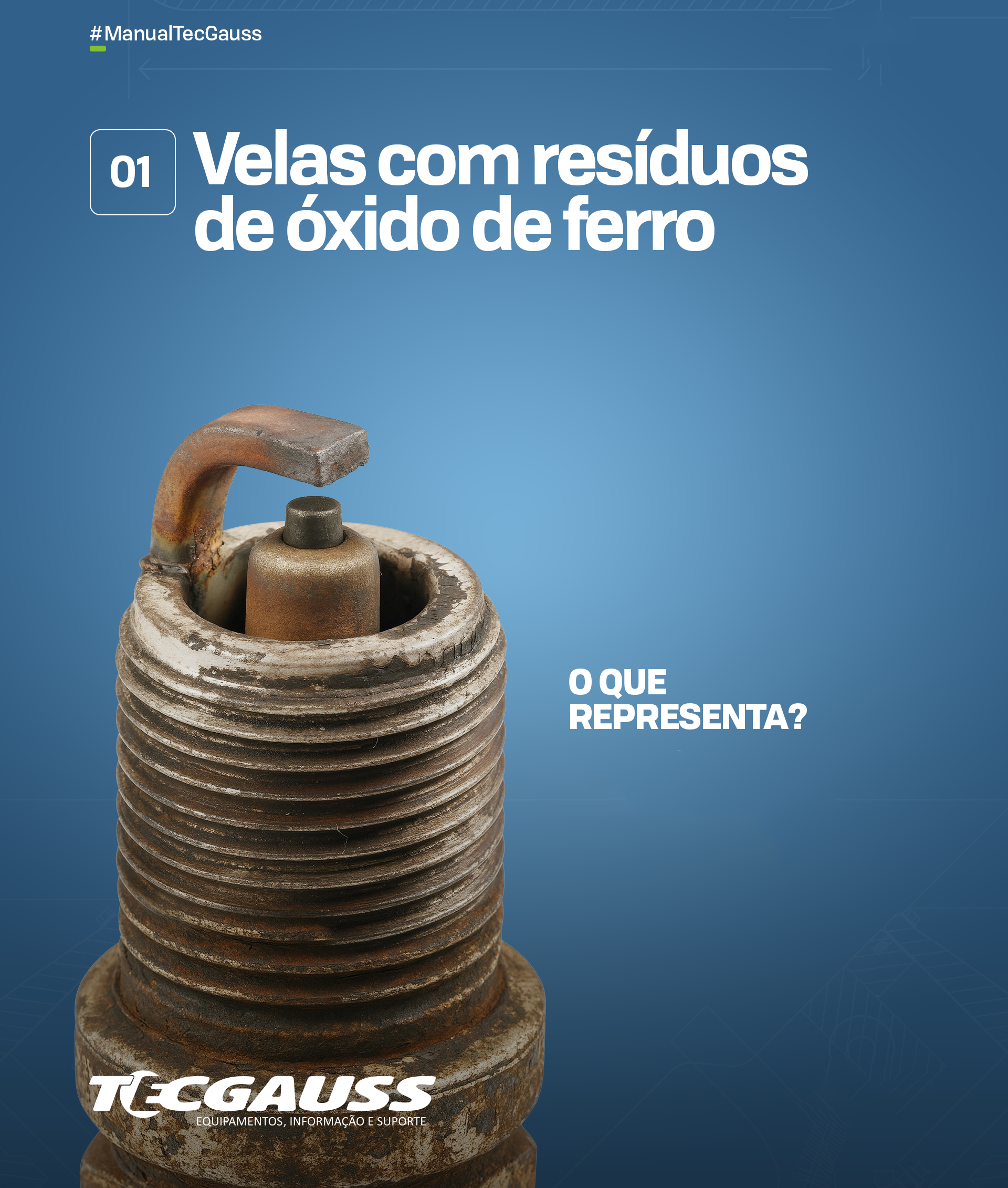 Vela com resíduos de óxido de ferro