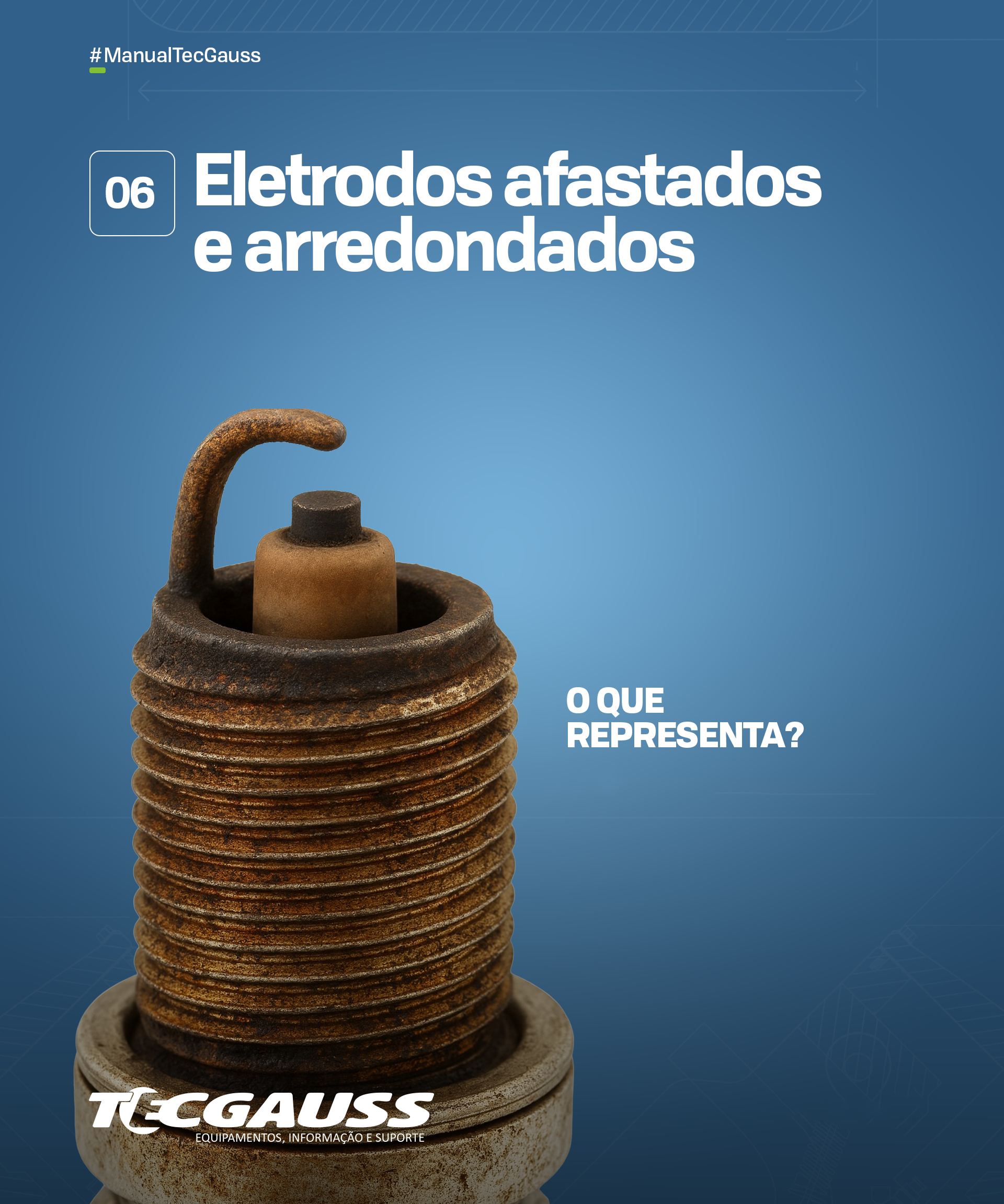 vela com eletrodos afastados e arredondados