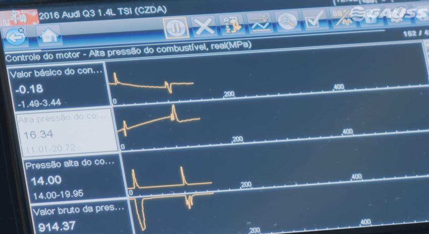 Verificação da pressão da bomba de alta com o sistema de ignição inibido