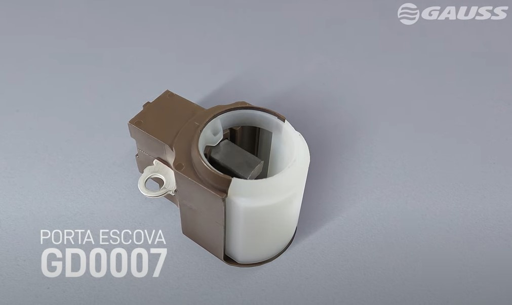 Porta-escovas com capacitor usado em alternador sem regulador